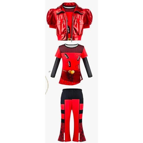 Descendants 4 Rise of Red Costume 3 piece set size 5/6 - Picture 5 of 6